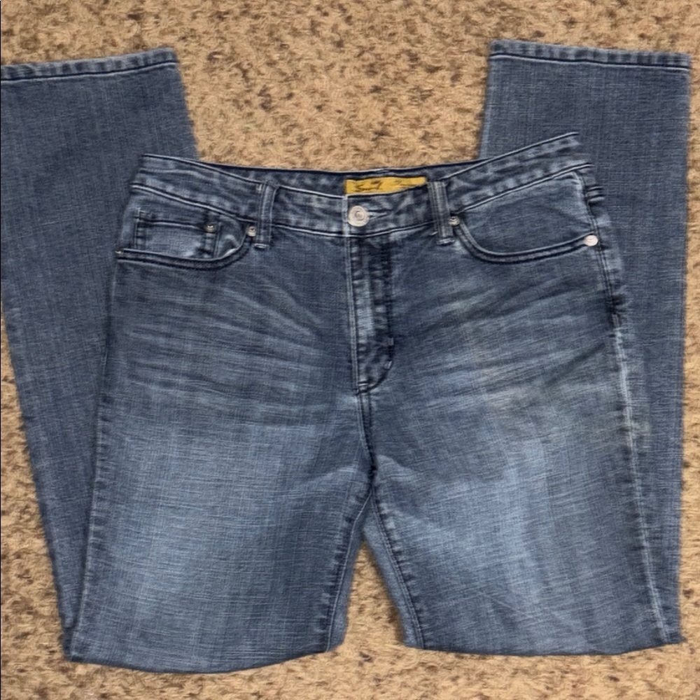 Seven7 Blue Slim Straight Jeans